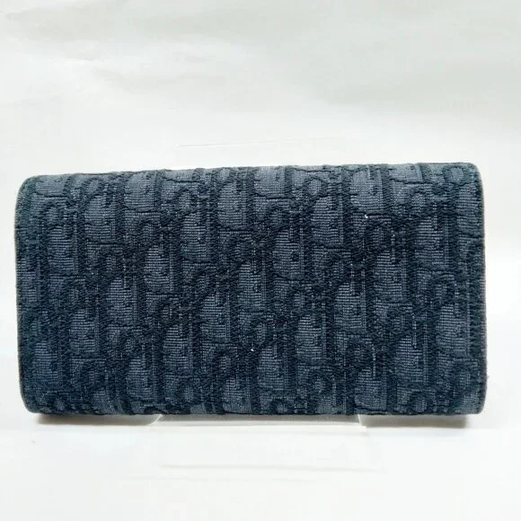 Authentic Christian Dior Long Wallet Black Canvas mn413-021526 - Picture 2 of 9